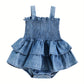 Ruffle Denim Romper