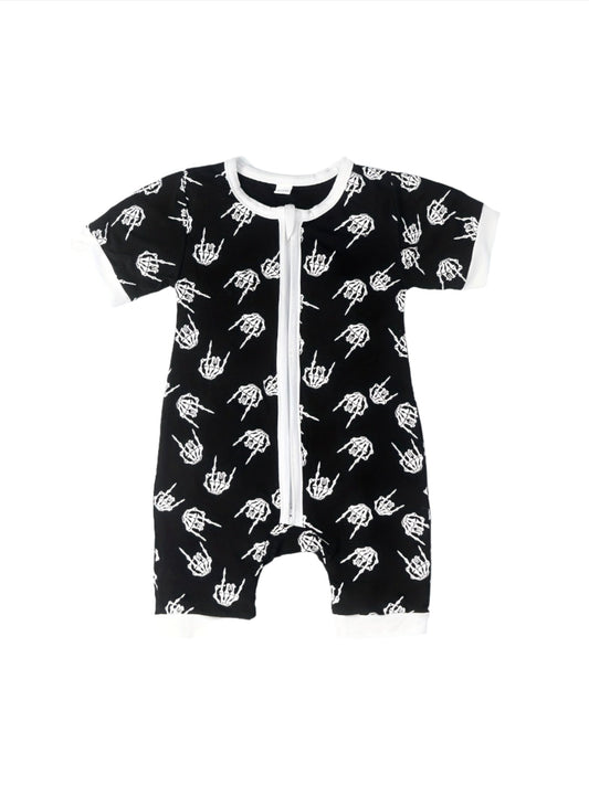 Black Skeleton Hand Bamboo Jammies (shorts)