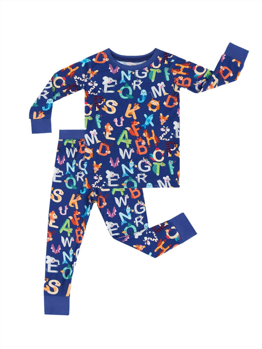 Animal Letters Bamboo Jammies (two piece)