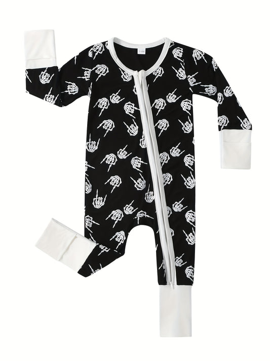 Black Skeleton Hand Bamboo Jammies