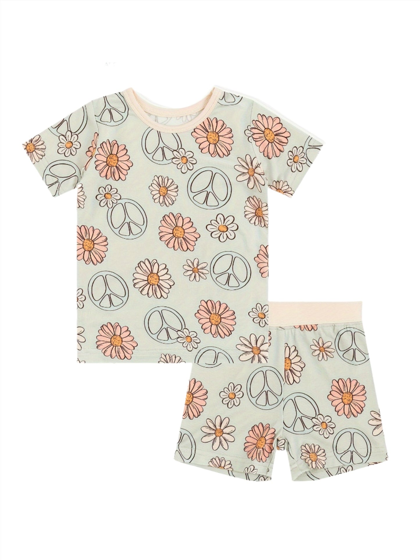 Flower Power Bamboo Jammies (two piece shorts)