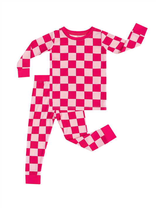 Pink Checkered Bamboo Jammies