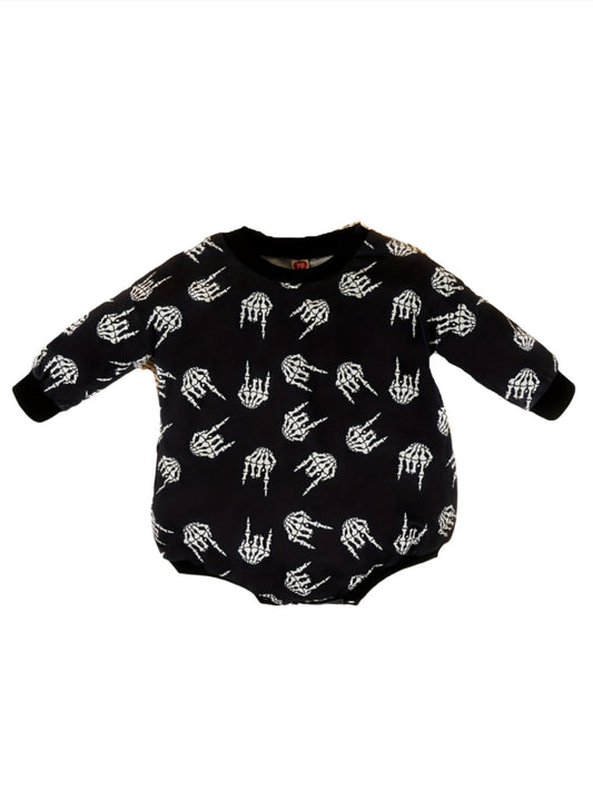 Skeleton Hand Long Sleeve Bodysuit